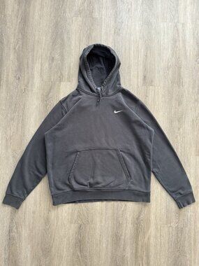 Rare Vintage Y2K Nike Swoosh Sun Fade Black Hoodie Sports Streetwear Hype XL